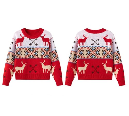 Jersey para niños y niñas, suéter de Navidad, Ropa de Invierno y otoño con Estampado de Dibujos Animados, Ropa cálida Verde de Felpa para niños de 3 a 12 años (B, 9-10 Años)