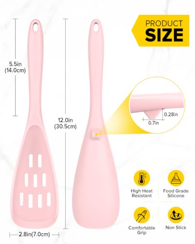 Image of BUNDLEPRO Silicone Cooking Spoons for Nonstick Cookware, One-Piece, 2 Pack
