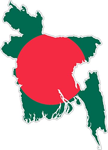 Akachafactory Autocollant Sticker adhesif Voiture Vinyle Drapeau Carte Bangladesh