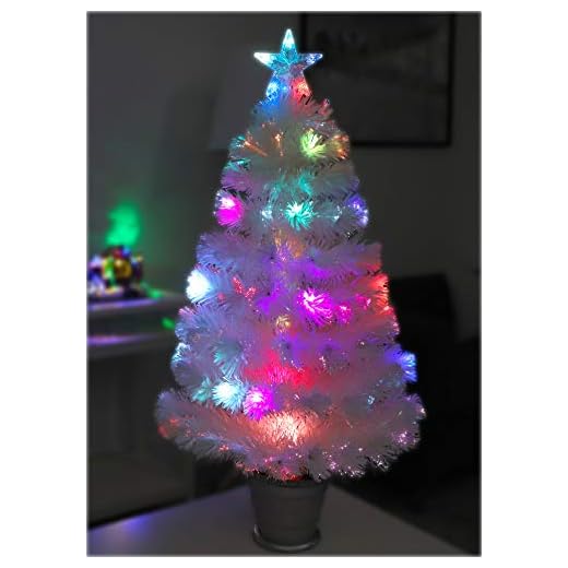 Christmas Concepts 3ft (36 inch) Sapin de Noël Irisé en Fibre Optique avec Lumières LED (Multicolore Irisé)