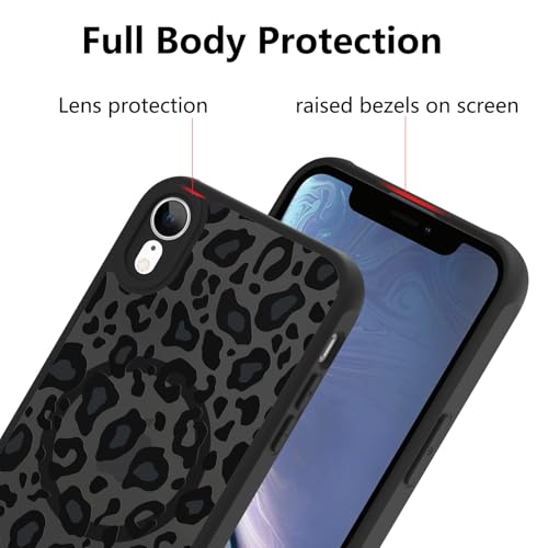 Image of KANGHAR Case for iPhone XR Phone Case Leopard Printed Pattern | Cute Cheetah [Compatible with Magsafe] Protective Magnetic Case for Girls Women Men 6.1 inch