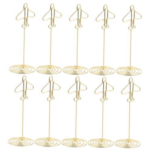 FUTUREORYY 10 Pièces Porte-Cartes de Table en Métal Or d'avion, Pinces Photo Polyvalentes pour...
