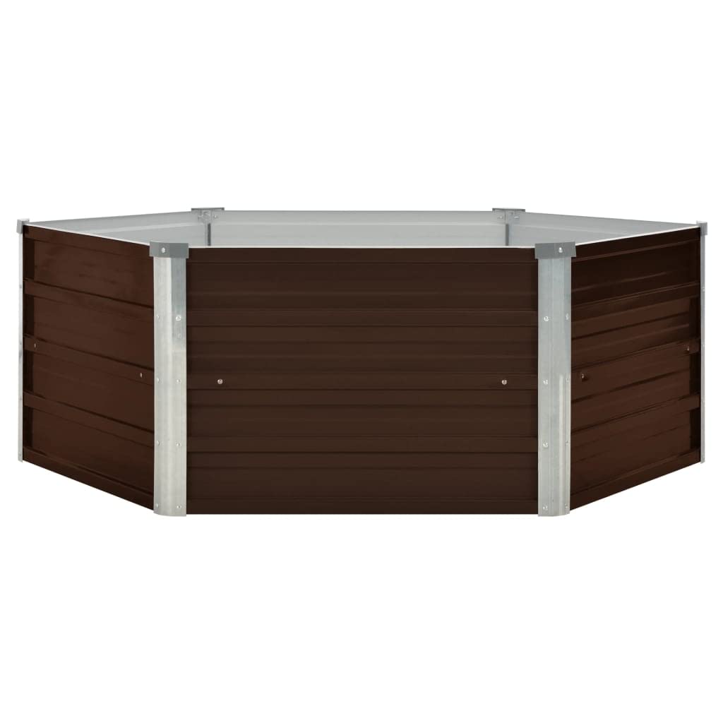 Gartenregal Kräuterbeet Pflanztisch Balkonschrank Hochbeet Braun 129 x 129 x 46 cm Verzinkter Stahl Ideale Lösung für platzsparendes Gärtnern und gesunde Pflanzen