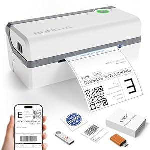 Rongta Bluetooth Thermal Shipping Label Printer, Wireless 4×6 Label Sticker Printer for Shipping Packages, Support Android, iPhone, Widely Used for Amazon, Ebay, Shopify, Etsy, UPS
