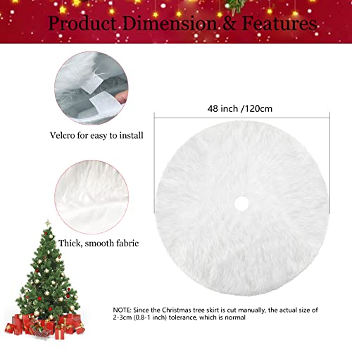 48 Inch Christmas Tree Skirt, Extra Large Thick Luxury