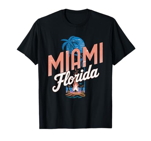 Miami Tshirt Donne Maschili Retro Florida Miami Beach USA Maglietta