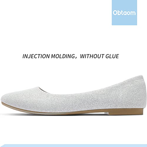 Image of Obtaom Round Toe Women Flat Shoes Slip on Girls Dress Black Ballet Flats
