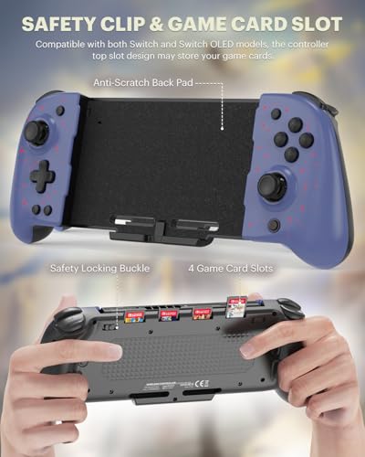 Image of Wodbymat Controller for Nintendo Switch /OLED, Hall Effect One-Piece Joypad - Turbo, Dual Vibration & Customizable 7 LED Colors Lights & Pro Controller Replacement in Handheld Mode