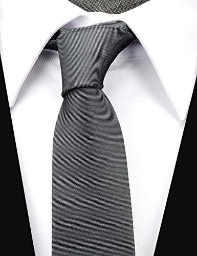 Image of Skinny Solid Ties for Men, 2.5 inch Slim Plain Neckties 4-Pack
