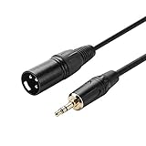 Signalübertragung: XLR-zu-3,5-mm-Klinkenkabel kombiniert das linke und rechte Stereosignal von einer Quelle mit 3,5-mm-Stereoausgang in XLR Single Mono Feed.