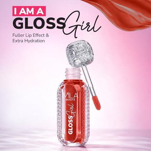 Image of Mila Beaute Gloss Girl Lip Gloss | Enriched With Mango Seed Butter & Hyaluronic Acid | Light Weight & Non-Sticky Formula | Gives Fuller-Lip Effect & Extra Hydration | High Shine Finish-Bossy, 2.8 ml