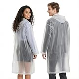 welsberg 2 Stück Regenponcho Damen und Herren Wasserdicht Atmungsaktiv Regenjacke Regenschutz Reganmantel für Festival Konzert Camping Wandern Angeln Sport, Transparent