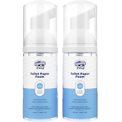 Squatty Potty Toilet Tissue Paper Foam Instant Wet Wipe Alternative - 2 Pack, 50 ml, 1.69 Fl Oz