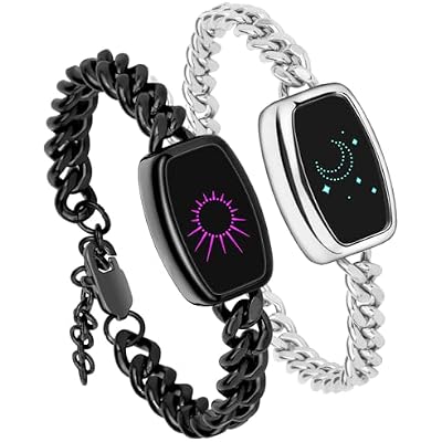 Long Distance Touch Bracelets for Couples, Vibration & Light up | Long Distance Couples Bracelets Relationship Gifts for Girlfriend Bluetooth Pairing Jewelry Xmas Gifts