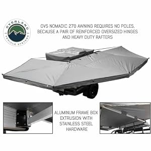 Nomadic OVS Awning 270 Passenger Side - Dark Gray Cover with Black Cover Universal Nomadic OVS Awning 270 Passenger Side Dark Gray Cover with Black Cover Universal