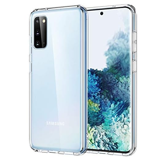 Syncwire Fodral för Samsung Galaxy S20, [Ultra Clear, anti-gult, reptåligt, fallskydd] transparent mobilskal, skyddsfodral med mjuk silikon stötdämpare och hård plastbaksida, transparent – 6,2 tum