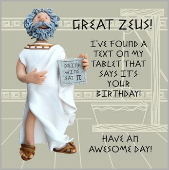 Holy Mackerel Birthday Card - Great Zeus!