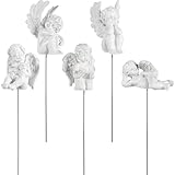 DECHOUS 5Pcs Angel Garden Stakes, Small Decorative Garden Stakes for Potted Plants, Fairy Angel Garden Figurine Memorial Small Angel Garden Stakes for Pots Plants