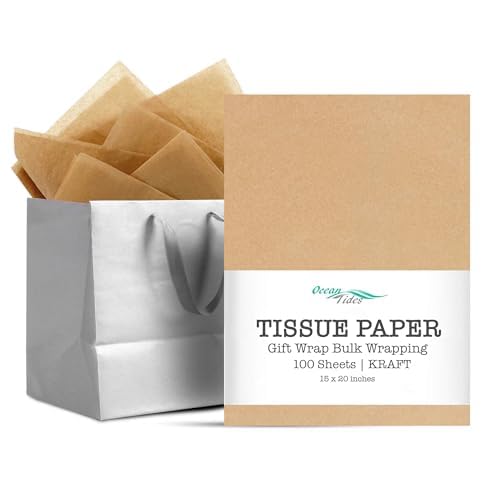 Tissue Paper for Gift Bags - 100 Sheets 14x20in Wrapping Paper, Kraft