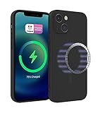 ICOVERI Funda Silicona Magnética para iPhone 13 Mini, Compatible con Magsafe, Imanes Incorporados, Prueba de Golpes, Antiarañazos, Protección cámara. Carcasa Silicona Colores (iPhone 13 Mini, Negro)