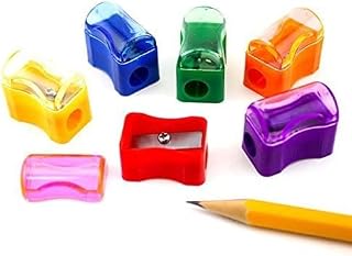 Tytroy Bulk 72 Pieces Assorted Color Miniature Plastic Pencil Sharpeners with Covers for School and Classroom Supplies