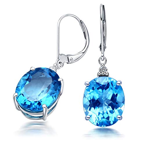 Boucles d'oreilles de mariage or blanc 18 carats et topaze pour illuminer le visage de la mariée