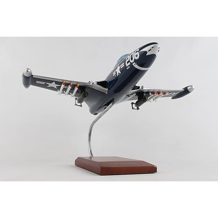 Grumman F9F-5 Panther Navy Fighter Desktop Display Airplane Model Scale: 1/32