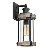 MOTINI 15' Motion Sensor Outdoor Wall Lantern ,Rustic Dusk to Dawn Wall Sconce Exterior Wall Mount...