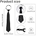 Fashion & Lifestyle 2 Pcs Ties for Women, Black Pre-tied Adjustable Girls/Boys Short Neckties for Uniforms, School, Cosplay, T-shirt Accessory