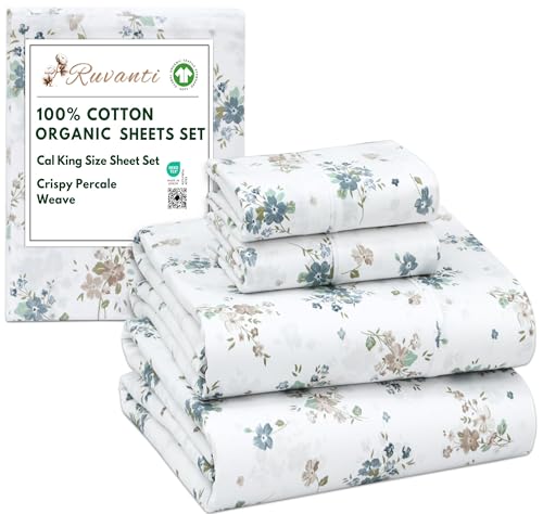 RUVANTI Organic Percale Cal King Sheets