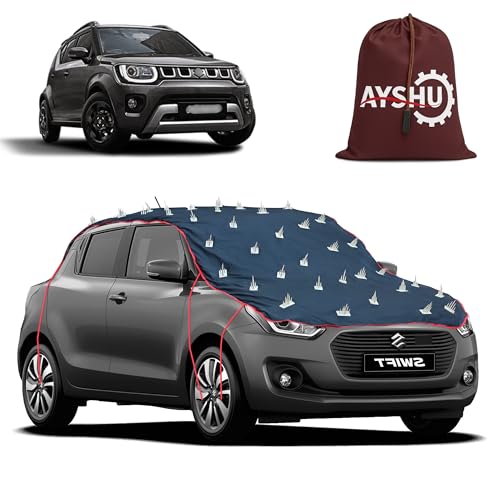Image of AYSHU Water-Resistant Spike Car Cover for Maruti Suzuki Ignis - Protects from Dogs, Monkeys, Dust, Sunlight & UV - Full Roof Universal Fit