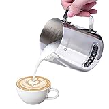 La función múltiple-el calibrador de la temperatura incorporado le ayuda a conseguir la leche a la temperatura correcta para espumar. Y perfeccione para espumar o cocer al vapor la leche para los Lattes; medición de líquidos; sirviendo leche o crema, etc.