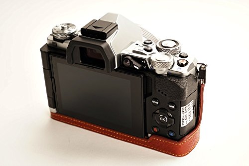 Demi camera case Olympus OM-D E-M5 II étui cuir véritable marron