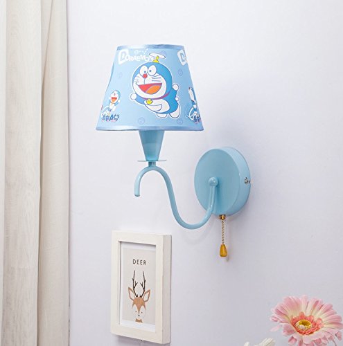 Preisvergleich Produktbild JJZHG Wandleuchte Wandlampe Wasserdicht Wandbeleuchtung Nette schöne Nachtwandlampe des Wandlampenkarikaturjungen und -mädchens der KinderDoraemon beinhaltet: Wandlampestoere wandlampen