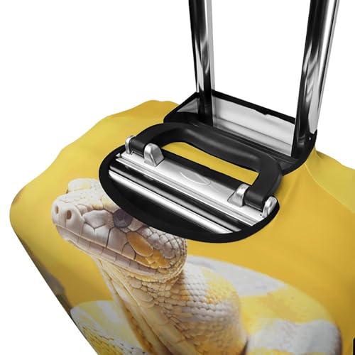 Yellow And White Python Luggage Covers Tsa Approved Suitcase Cover Elastic Washable Luggage Sleeve Carry on Cover Protector Anti-Scratch Suitcase Protector Fits 19-30 Inch Case(XL) 5