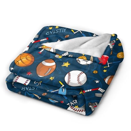 Sport Theme Throw Blankets Gift For Men Women Kids Boys Girls 50x40 Inch by Yomko - Used condition - Image 3