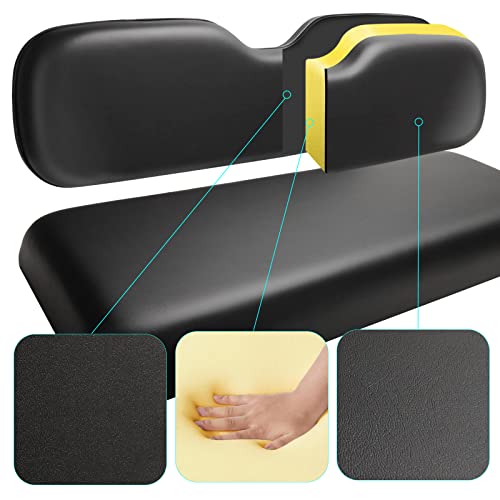 Roykaw Golf Cart Rear Flip Seat Cushions For Ezgo, Club Car, Yamaha, Include Backrest And Seat Bottom - Black #TOP3