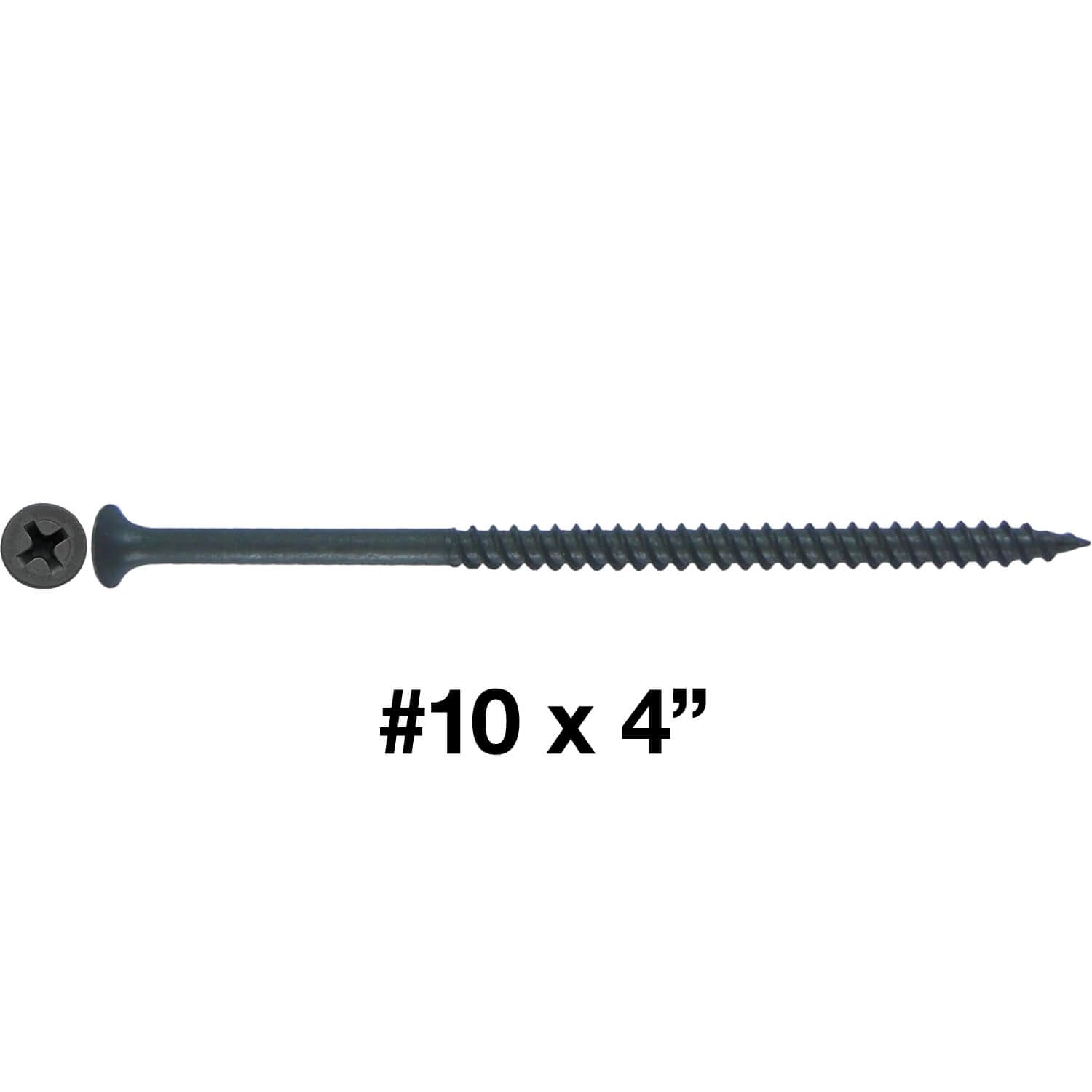 GRAY PHOSPHATE DRYWALL SCREWS: #10 x 4" FINE THREAD Drywall, Gypsum board, Sheetrock, Plasterboard Screws. Use for all purpose wood screws. (12.5 oz - 37 Approx. Screw Count)