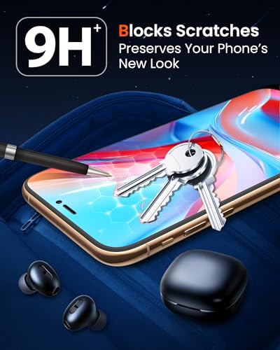 Image of Mkeke for iPhone XS Screen Protector 3 Pack, [9H+ Hardness] [Military-Grade Drop Protection] [Sensitive Touch] [Easy Installation] [HD Clear] Full Edge Coverage Tempered Glass