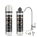 WINGSOL WINGSOL Under Sink Water Filter with Faucet, Water Filter for Sink Anti-Clogged Reduces Chlorine, Heavy Metals, Sediment, Taste, NSF/ANSI 42 & 53, 8K, 2 Filter Cartridges Include