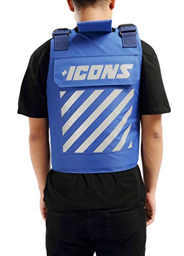 HUDSON Outerwear Men's Icon Reflective Fashion Vest with Adjustable Velcro Straps and Patches, Blue - Thumbnail 3