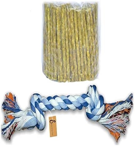 Slatters Be Royal Store All Life Stages Munchy Sticks, Chicken Flavour 500 GM + Dog Treats Cotton Rope Dog Chew Toy Puppy Teething Toy, 8 inches(Multicolored) 1 PCS 2 NOT Combo