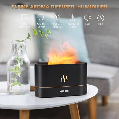 Image of Desidiya Diffuser for Room Moisture,Aroma Diffuser for Home,Cool Mist Small Quiet Air Humidifier,Ultrasonic Essential Oil Burner Electric for Car,Office,Babies,Home,Plant,Flame Diffuser LED,180 Ml