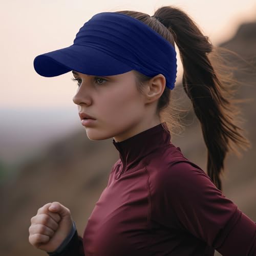 Image of Sports Sun Visor for Men Women UV Protection Lightweight Packable Stretchy Hats for Running, Tennis, Golf