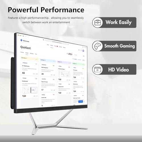 Image of All-in-One Desktop Computer PC, 24 inch FHD Display Monitor I3-8100T Quad-Core Processor 16GB RAM 512GB SSD, Dual-Band Wi-Fi, Bluetooth, 6 USB, VGA for Office Gaming Home Study
