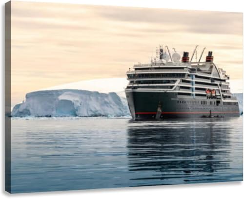 DHDHUAHU Seabourn expedition cruise ship Antarctica Extra Large Canvas Wall Art Decor 24x36 Framed Prints Pictures Poster Painting Artwork for Living Room Bedroom Office Bathroom