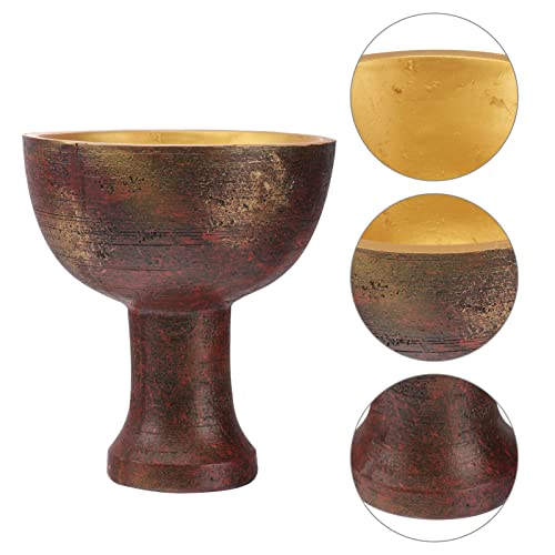 STOBAZA Resin Holy Grail Chalice 4.29 Inch Wine Cup Religious Ornament Sacrifice Tool for Home Decor and Ceremony by STOBAZA - Used condition - Image 3