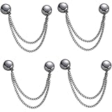 Yavoluy マグネット衣類クリップ チェーン 丸型 袖 裾上げ 固定 4個セット パンツ丈調整 調整バックル 磁石 磁気吸着 裾チェーン おしゃれ 簡単 固定 シンプル 服留めクリップ 丈調整 長さ調節 磁石ボタン (ブラック) [並行輸入品]