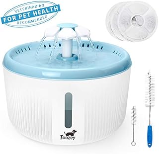Toozey Cat Water Fountain, 2L Water Fountain for Cats, Automatic Quiet Cat Water