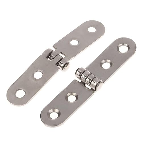 2pcs 180 Degree Foldable Hinge Flap Screw-On Hinges for Sewing Machine Cabinet Door Hinge Furniture Hardware Accessories(Silver)